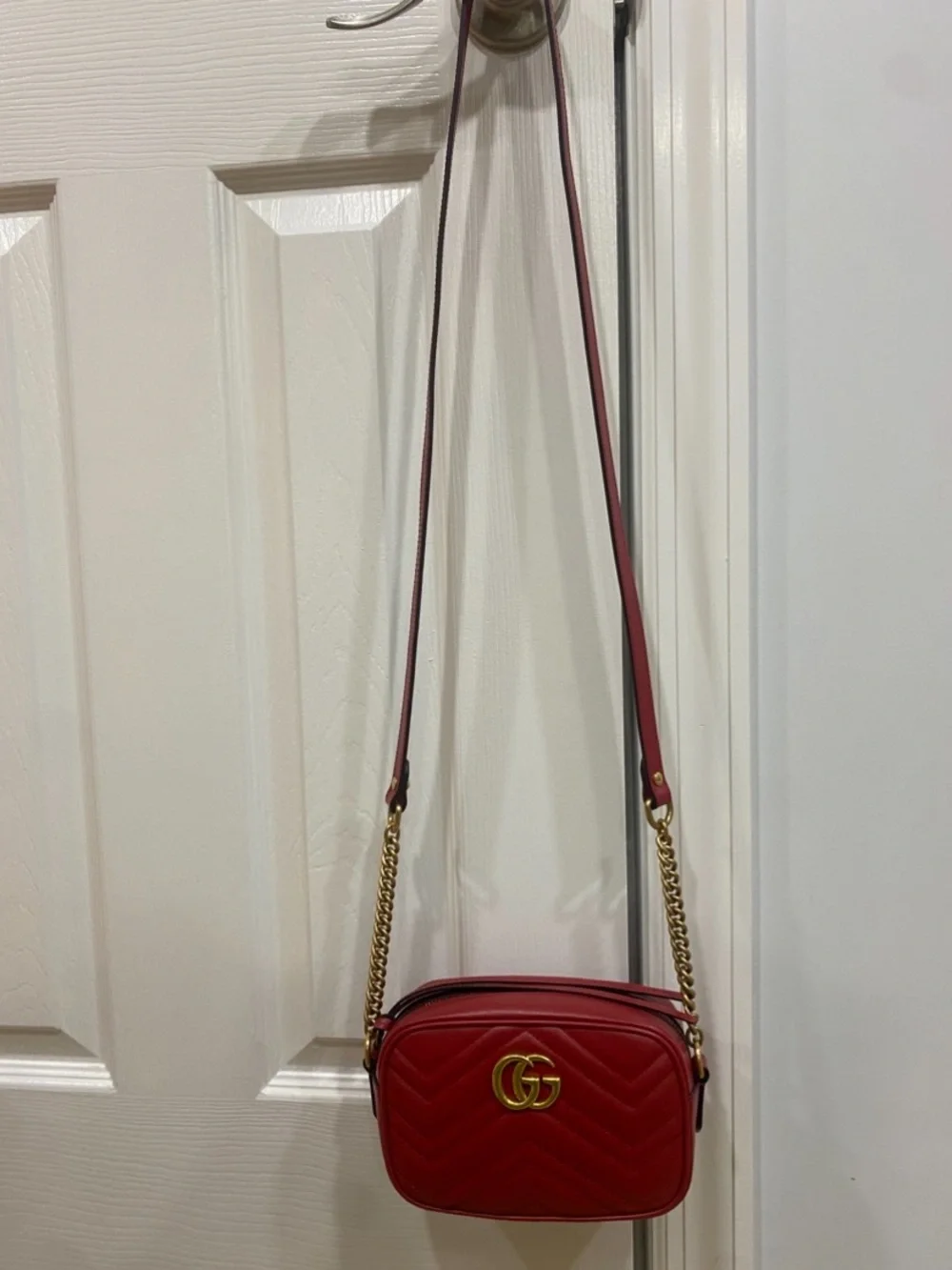 Gucci Red mini GG Marmont Leather